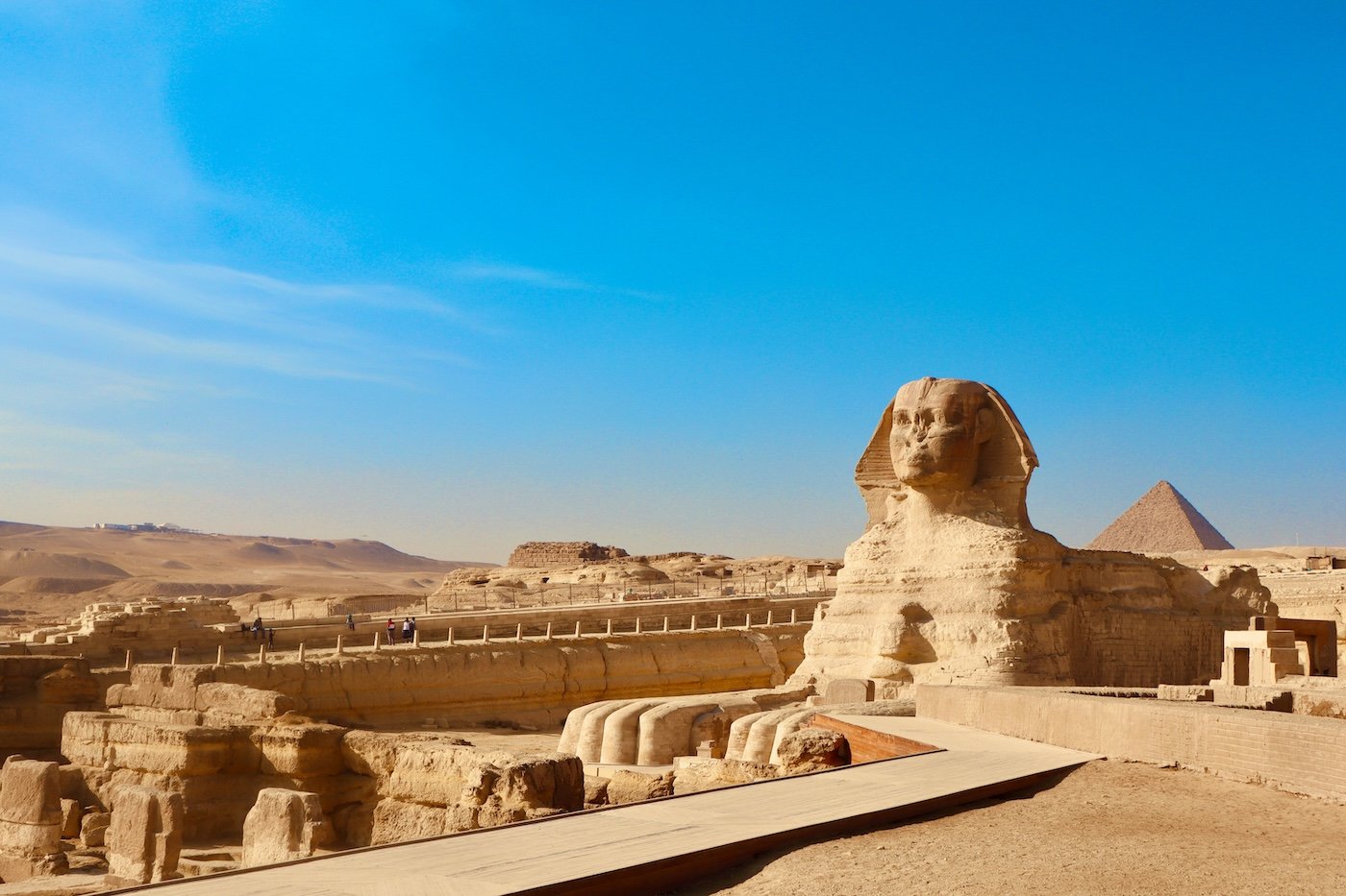 The Great Sphinx of Giza under a clear sky