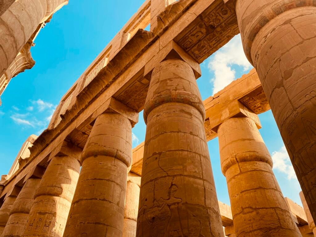 Columns of the Great Hypostyle Hall at Karnak Temple in Luxor